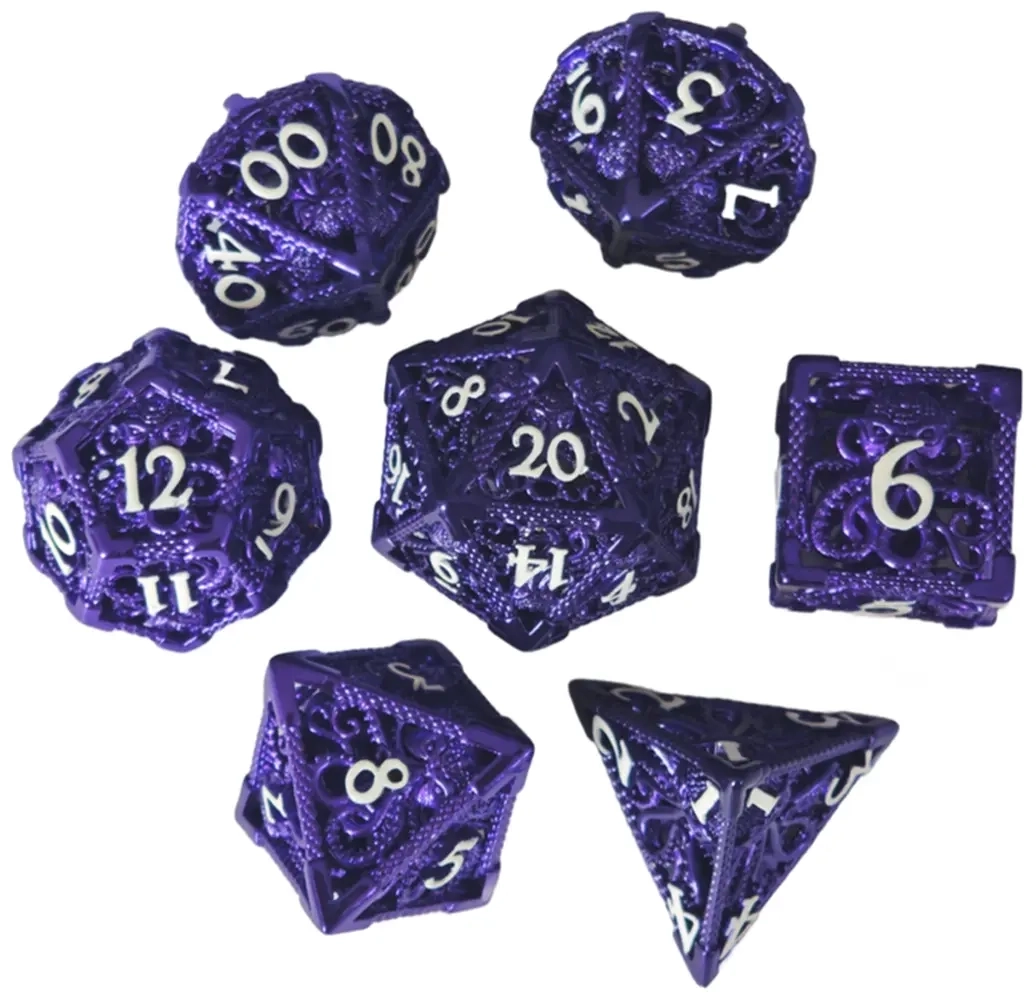 Würfelset Hohlmetall: Cthulhu - Violett - 7 Würfel