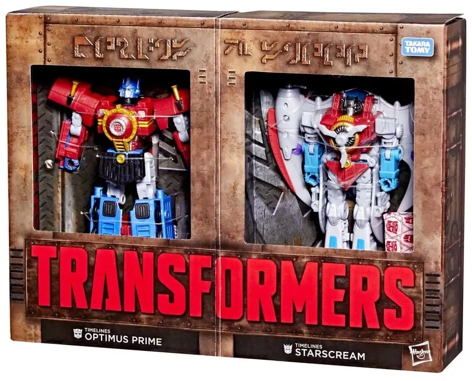 Transformers Timelines: Hearts of Steel - Optimus Prime & Starscream - Comic Edition - Actionfiguren 2er-Set - 14/12 cm
