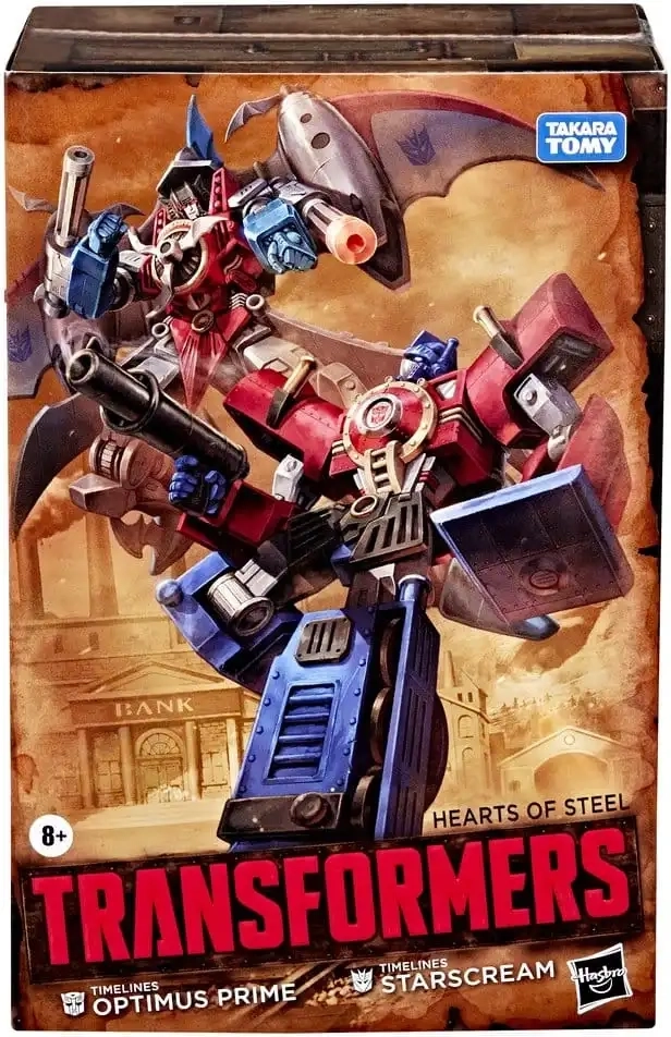 Transformers Timelines: Hearts of Steel - Optimus Prime & Starscream - Comic Edition - Actionfiguren 2er-Set - 14/12 cm