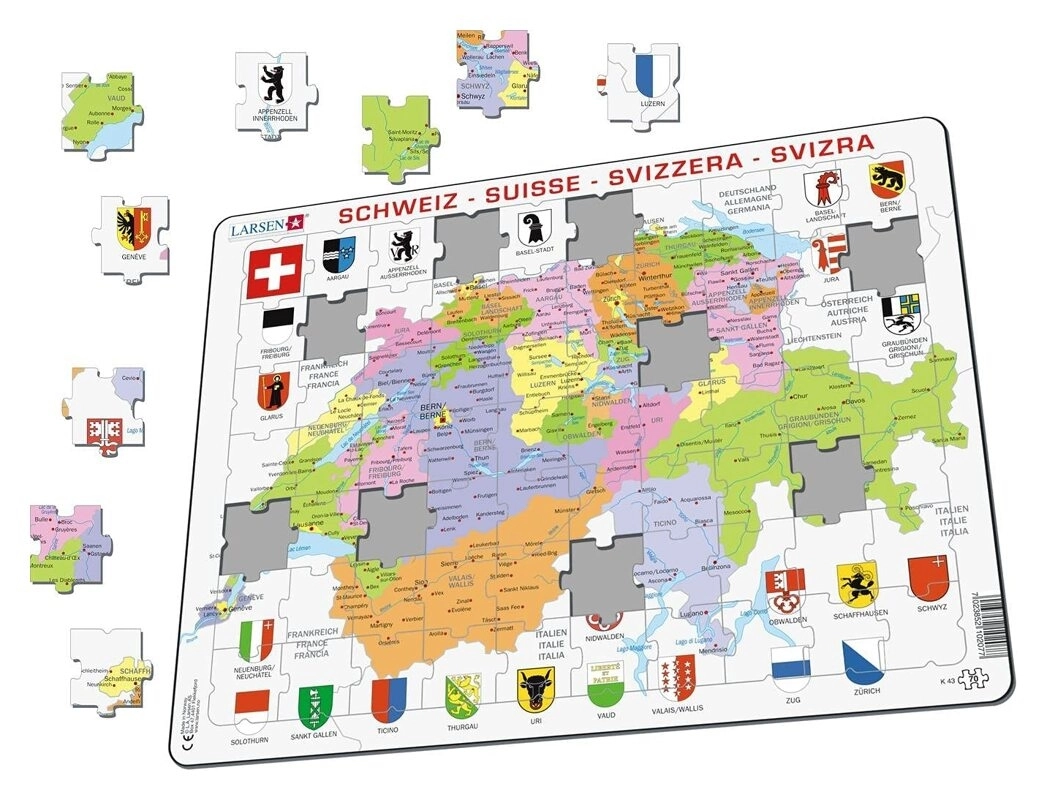 Schweizerkarte, politisch