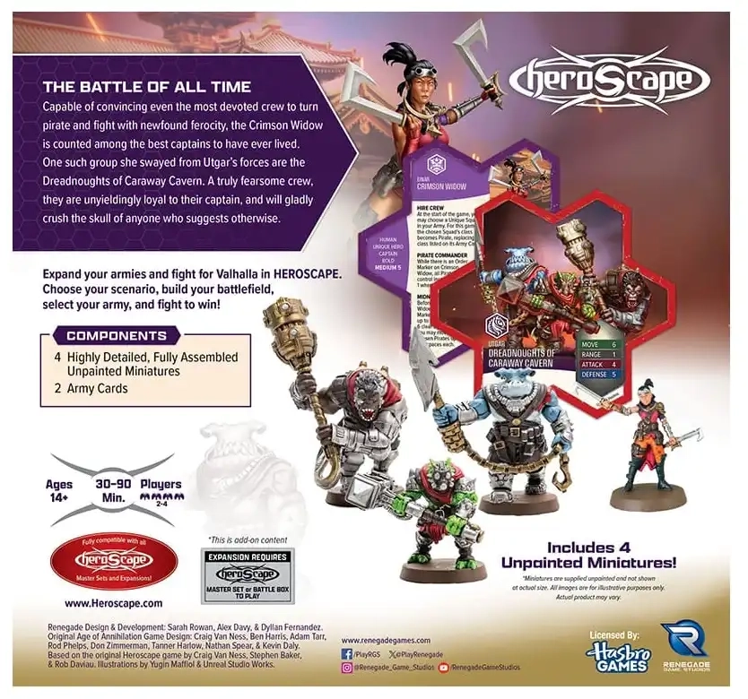 Heroscape: Crimson Widow & Dreadnoughts of Caraway Cavern - Armeeerweiterung - Unbemalt - EN