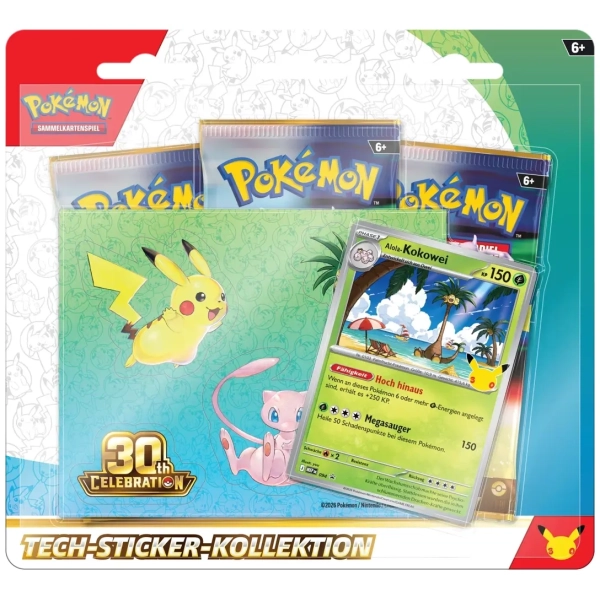 Pokémon: 30th Celebration Tech Sticker Collection Alola-Kokowei - DE