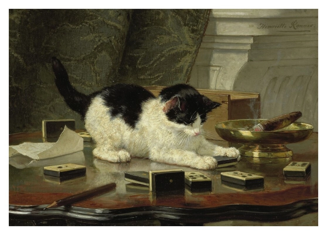 Spielende Katze - Henriette Ronner-Knip
