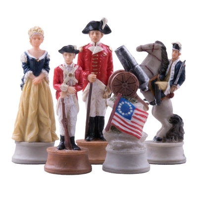 Schachfiguren Amerikanischer Unabhängigkeitskrieg - 80mm