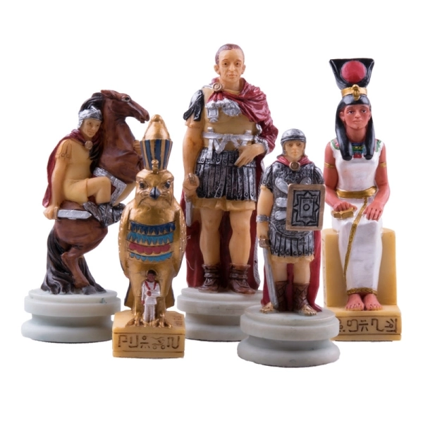 Schachfiguren Römer vs Ägypter