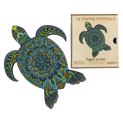Holzpuzzle - Die Tropische Schildkröte
