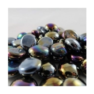 Chessex Gaming Glass Stones in Tube - Iridized Opal Black