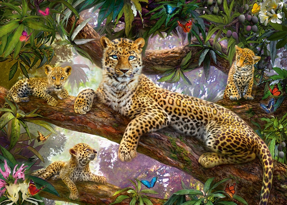 Stolze Leopardenmutter