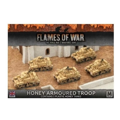 Flames of War WWII Desert Rats Honey Armoured Troop (Plastic x5)