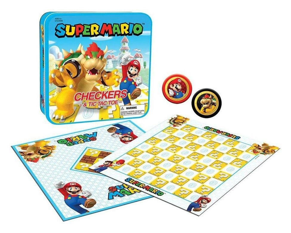 Super Mario Brettspiel Dame & Tic-Tac-Toe Mario vs. Bowser Collector's Game