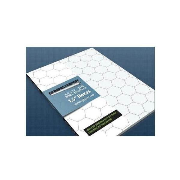 Gaming Paper Singles White 1.5 Hexagon 