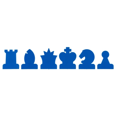Schachfiguren Demobrett blau / weiss
