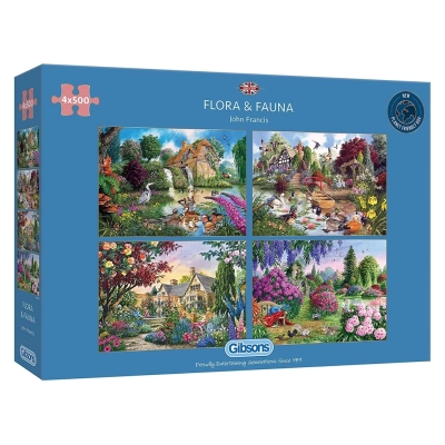 Flora & Fauna - John Francis - 4x 500 Teile Puzzle
