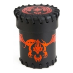 Flying Dragon Leather Dice Cup Black & Red