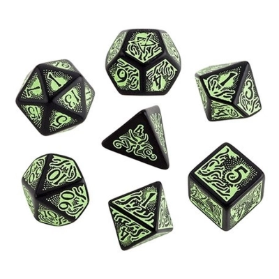 Call of Cthulhu 7th Edition Black & green Dice Set (7)