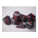 Dice Sets Black/Red Velvet Polyhedral 7-Die Set