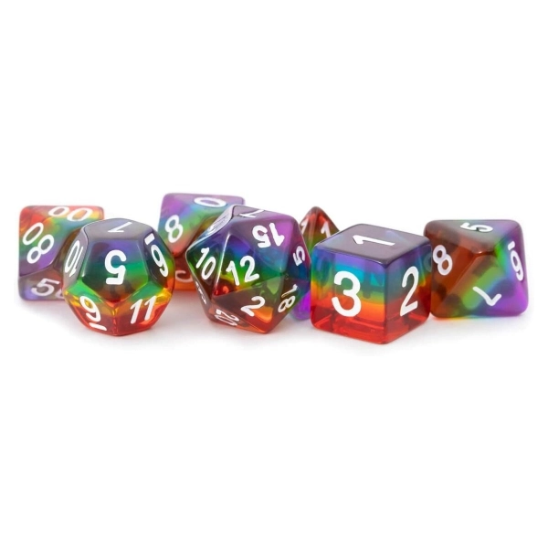 Resin Polyhedral Dice Set Translucent Rainbow