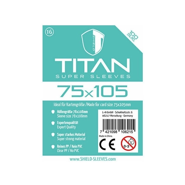 Shield Titan 7 - 100 Super Sleeves für Kartengröße 65 x 100 mm Spiel   Shield Titan 7 - 100 Super Sleeves für Kartengröße 65 x 100 mm kaufen