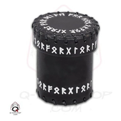 Runic Black Leather Dice Cup