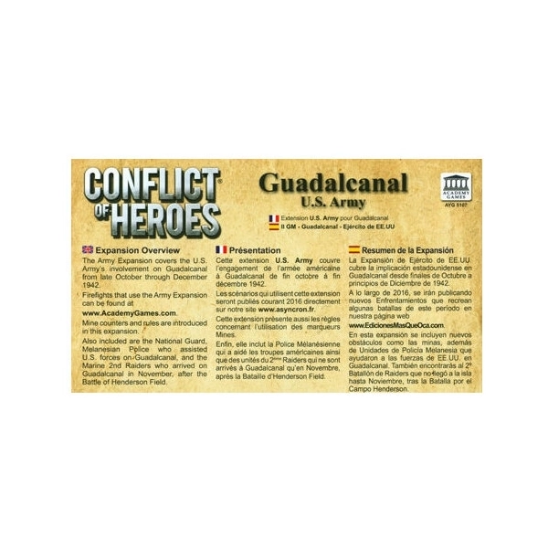 Conflict of Heroes - Guadalcanal Army - Expansion - EN/FR