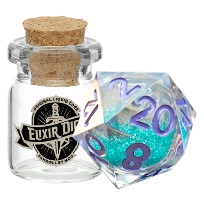 55mm D20 Elixir Liquid Core Dice Disco Vibes