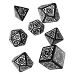 Steampunk Clockwork Black & white Dice Set (7)