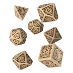 Steampunk Clockwork Beige & brown Dice Set (7)