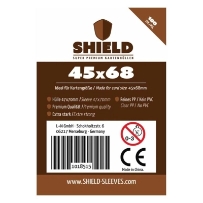 Shield - 100 Super Premium Kartenhüllen für Kartengrösse 45 x 68 mm