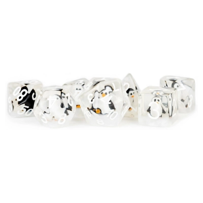 16mm Resin Poly Dice Set Penguin Dice