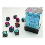 Gemini 12mm d6 Dice Blocks with pips Dice Blocks (36 Dice) - Purple-Teal w/gold