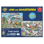 Zu Lande, im Wasser, in der Luft & Verkehrschaos - Jan van Haasteren - 2x 1000 Teile