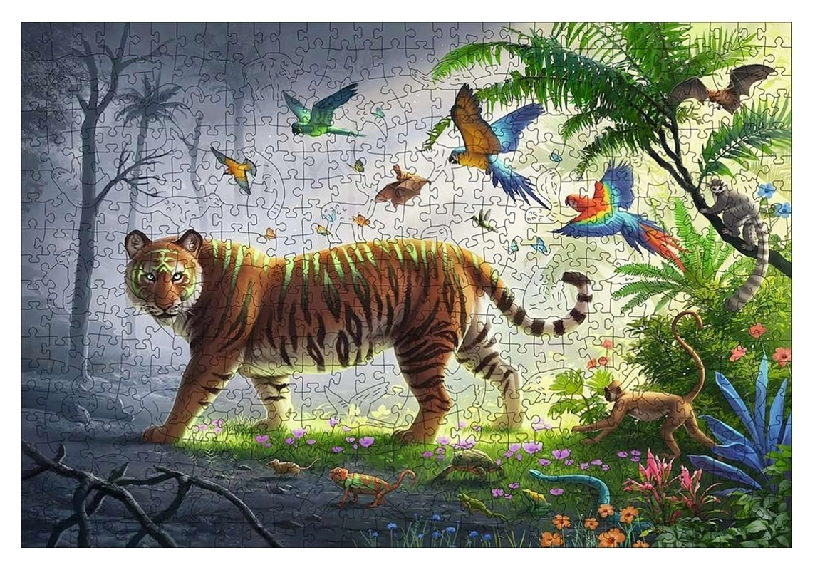 Holzpuzzle - Tiger im Dschungel