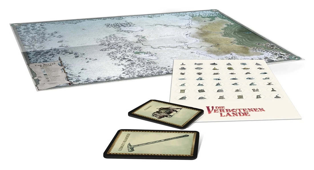 Die Verbotenen Lande – Die Frostweiten: Karte & Spielkarten