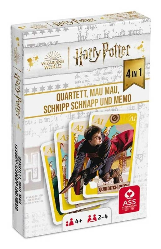 Harry Potter - 4 in 1 Quartett, Mau Mau, Schnipp Schnapp und Memo