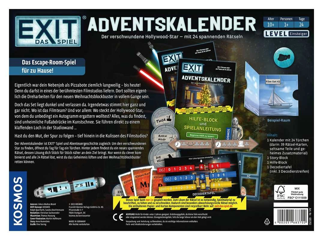 EXIT – Das Spiel Adventskalender: Der verschwundene Hollywood-Star - '23