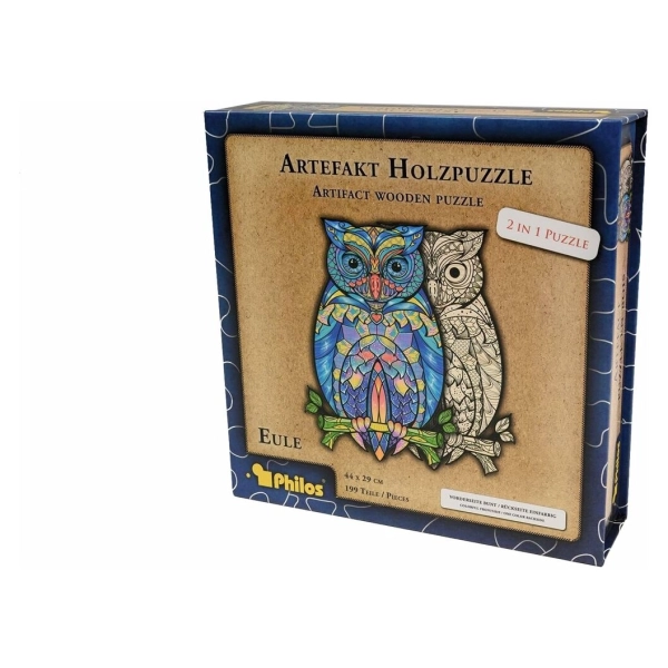 Artefakt Holzpuzzle 2 in 1 Eule - 199 Teile