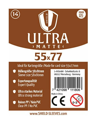Shield Ultra Matte - 100 Sleeves (55 x 77 mm)