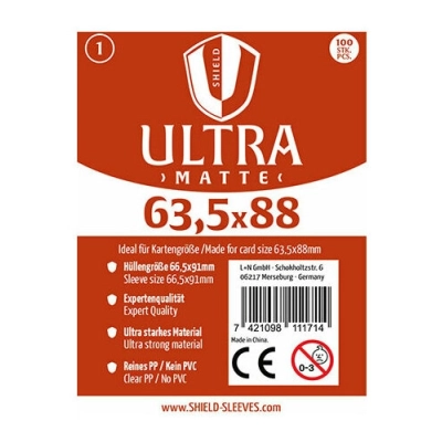 Shield Ultra Matte - 100 Sleeves (63,5 x 88 mm)