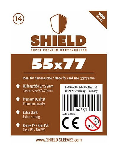 Shield Thin - 100 dünne Kartenhüllen (55 x 77 mm)
