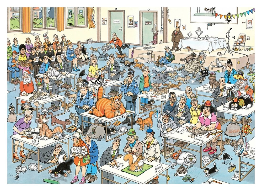 Die Katzenshow Jan van Haasteren 2000 Teile Puzzle von Jumbo online