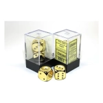 Metal Dice Pair of Gold-Plated 16mm d6 (2) 