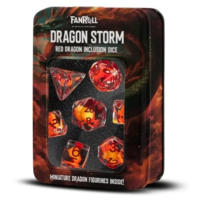 Dragon Storm Inclusion Resin Dice Set Red Dragon