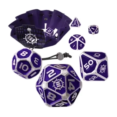 ENHANCE Tabletop RPGs 7pc Metal RPG Dice (Collector's Edition Purple)