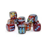 16mm d6 Blocks - Nebula TM 16mm d6 Primary/blue Luminary Dice Block™ (12 dice)