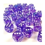 Borealis 12mm d6 Purple/white Luminary Dice Block (36 dice)