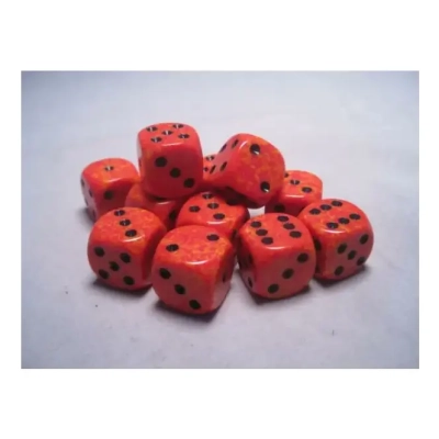 Dice Sets Fire Speckled 16mm d6 (12)