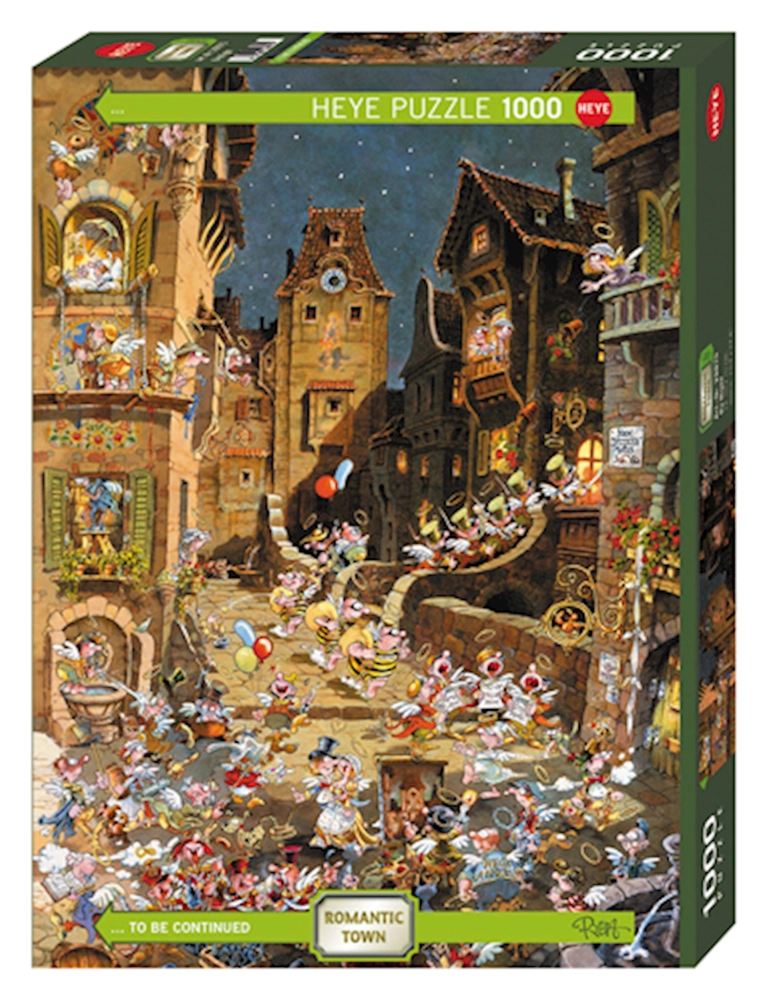 Romantische Stadt bei Nacht
