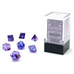 Nebula Mini-Polyhedral Nocturnal/Blue Luminary 7-Die Set (MOQ2)