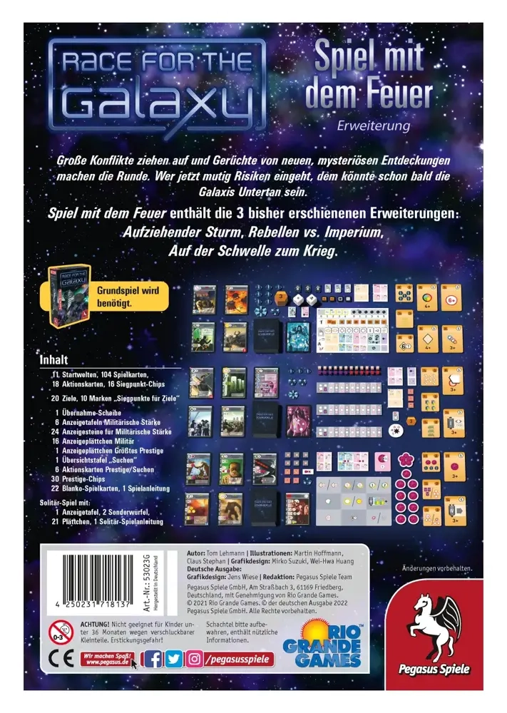 Race for the Galaxy Erweiterung 1–3 – Spiel mit dem Feuer