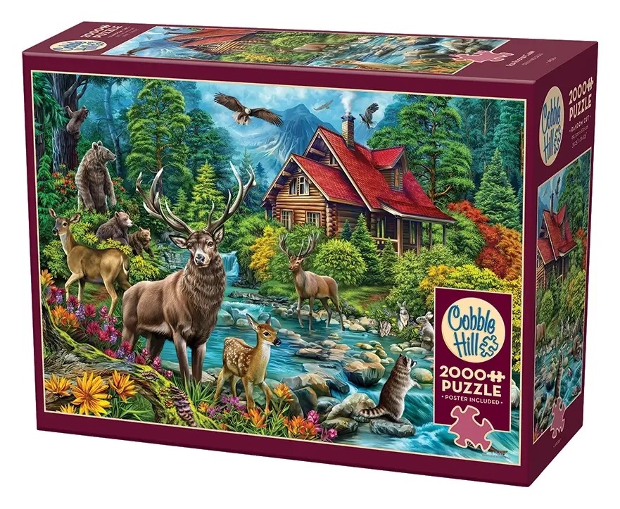 Wildtiere vor der Waldhütte